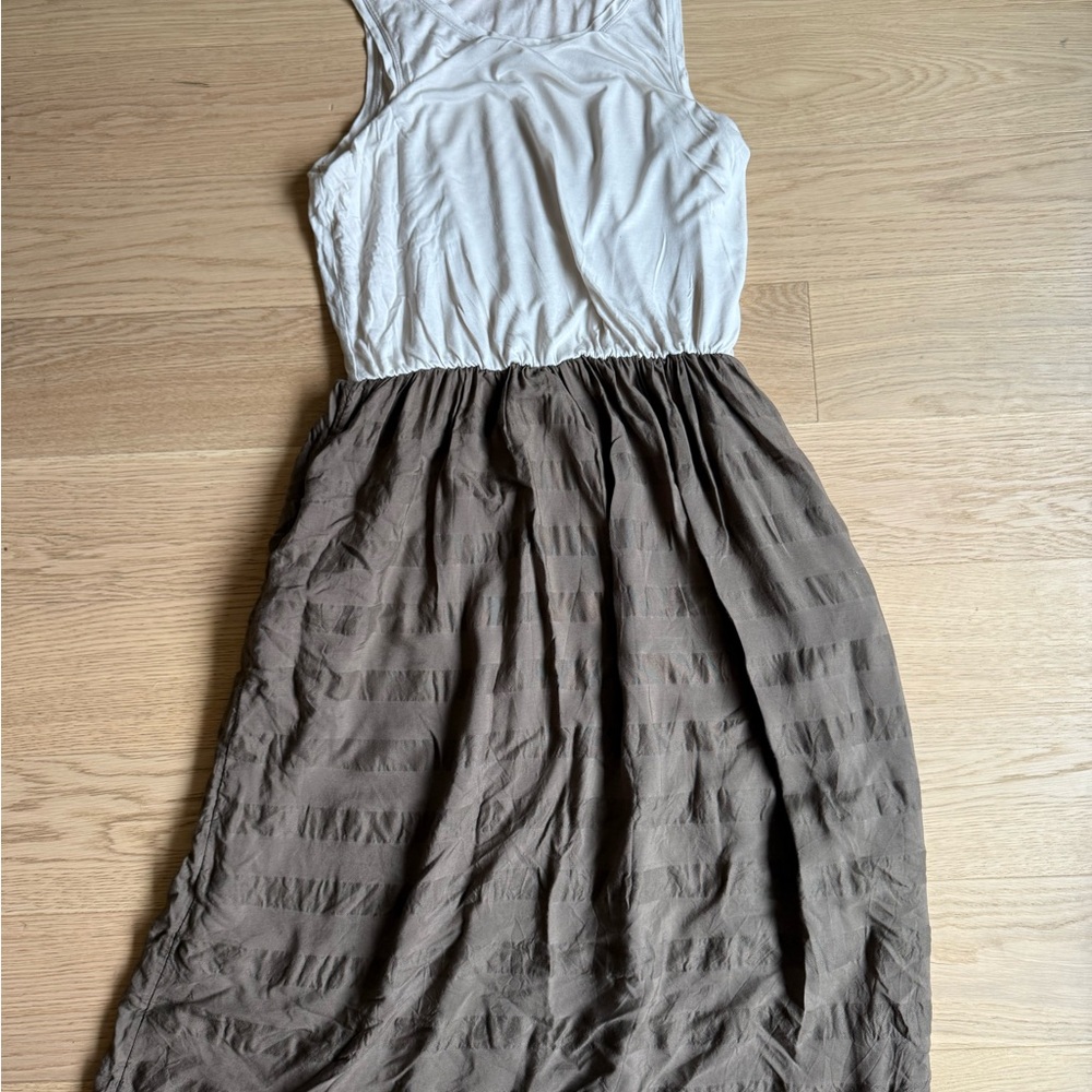 Prana White and Brown Midi Dress